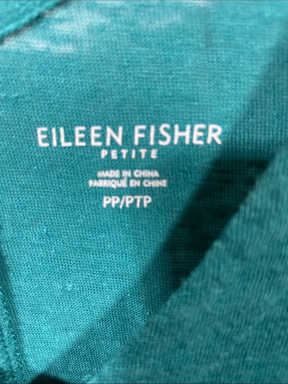 Eileen Fisher Teal V-Neck linen Lightweight Long Sleeve Top - Picture 2 of 4